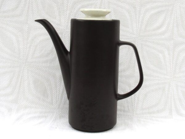 Vintage J&G Meakin Studio Maidstone Bianca Coffee Pot 70s Black White Image