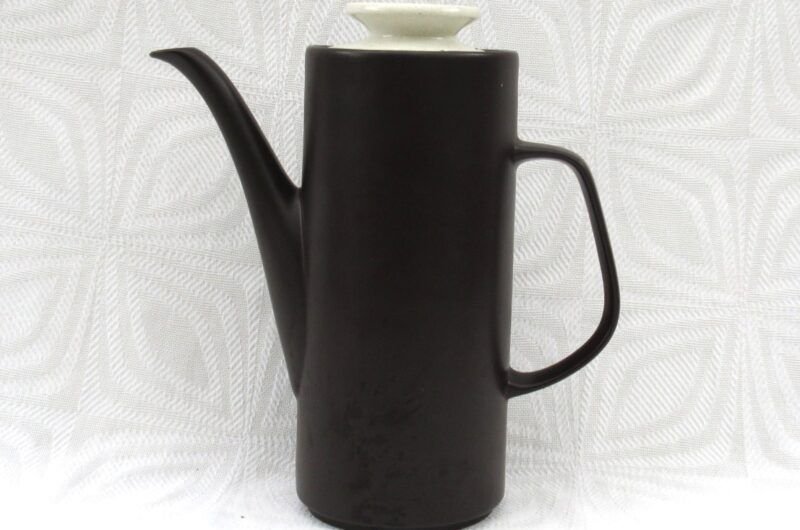 Vintage J&G Meakin Studio Maidstone Bianca Coffee Pot 70s Black White Image
