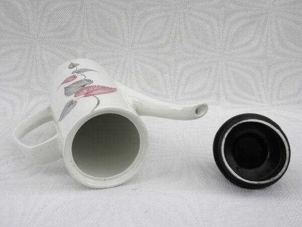 Vintage J&G Meakin Studio Monaco Coffee Pot 70s Pink Black - Image 5