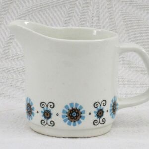 Vintage J&G Meakin Studio Roulette Milk Jug 70s Blue Image