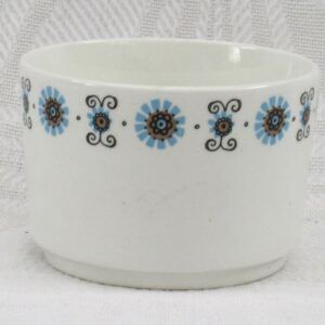 Vintage J&G Meakin Studio Roulette Sugar Bowl 70s Blue Image