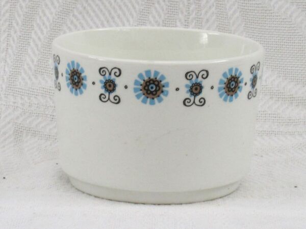 Vintage J&G Meakin Studio Roulette Sugar Bowl 70s Blue Image