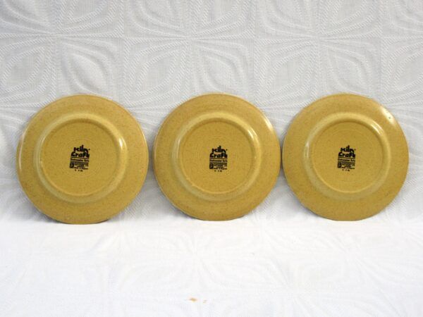 Vintage Kiln Craft Bacchus Tea Plates x3 Brown Beige 70s - Image 3