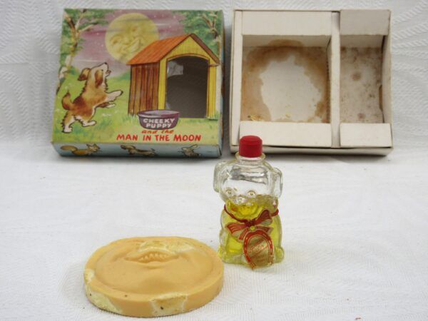 Vintage Manon Freres Cheeky Puppy Perfume Bottle Soap Set 1960s - Image 6