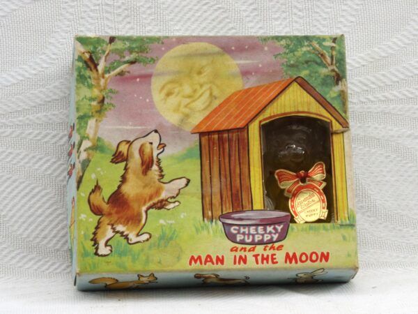 Vintage Manon Freres Cheeky Puppy Perfume Bottle Soap Set 1960s Image