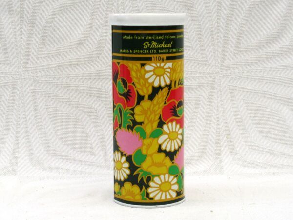 Vintage Marks and Spencer Harvest Flowers Talcum Powder Tin 1970s - Image 2