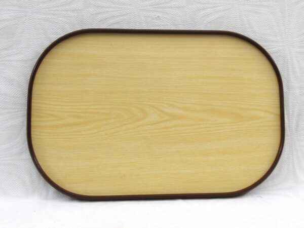 Vintage Marks and Spencer Melamine Tray Orange Poppy Brown 1970s - Image 2