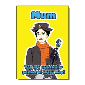 Vintage Mothers Day Card Mary Poppins Practically Perfect Image