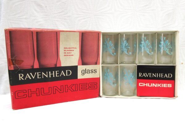 Vintage Ravenhead Glass Chunkies Tumblers x6 Boxed 1970s - Image 2