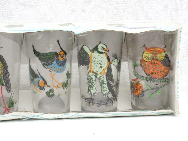 Vintage Saint Gobain French Cartoon Bird Tumblers Glasses x6 70s 80s - Image 3