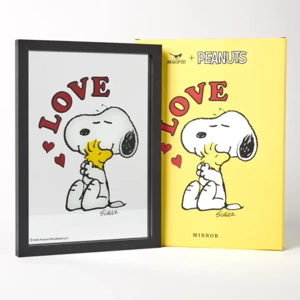 Vintage 70s Style Peanuts Snoopy Love Framed Mirror - Image 2