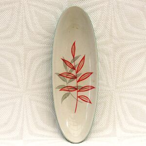 Vintage Sylvac Pottery Oval Leaf Dish Mid Century 1950s Decor Image