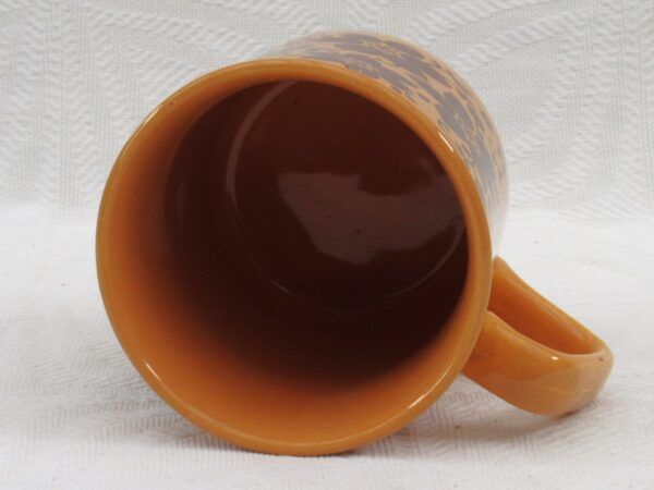 Vintage 1970s Flower Power Mug Brown Yellow Tams Pottery - Image 3