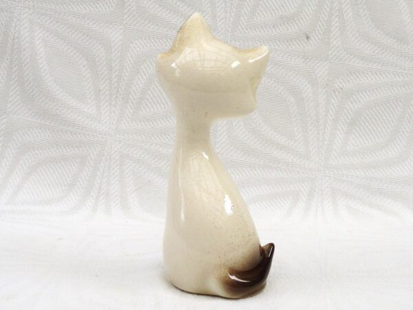 Vintage Kitsch Siamese Cat Ornament Big Eyes Ceramic 1960s - Image 3