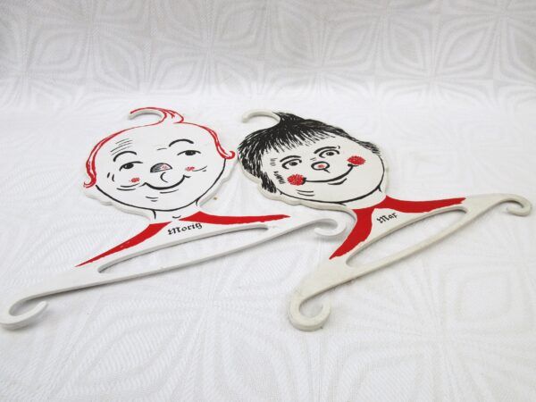 Vintage W German Max Moritz Childrens Hangers Strepp Design Plastic 60s - Image 3