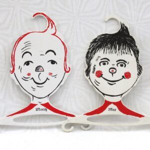 Vintage W German Max Moritz Childrens Hangers Strepp Design Plastic 60s
