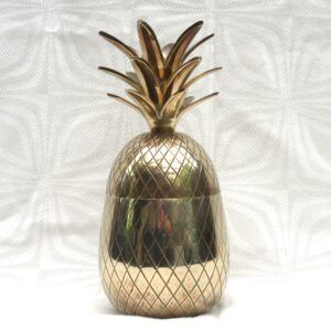 Vintage Brass Pineapple Ice Bucket 1970s Original Image