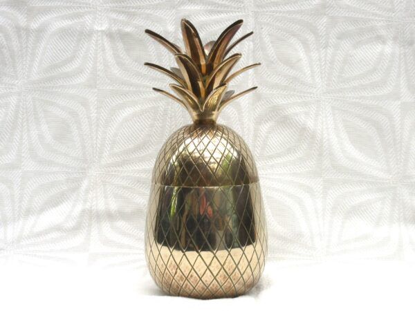 Vintage Brass Pineapple Ice Bucket 1970s Original Image