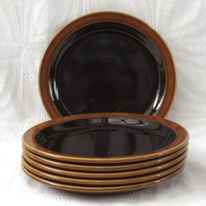 Vintage Hornsea Brontë Side Plates x 6 Brown Pottery 1970s Image