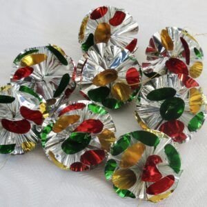 Vintage 70s 80s Christmas Decorations Foil Baubles Multicoloured x8 Image