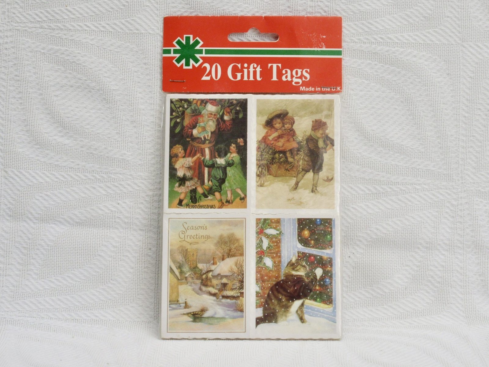 Vintage 1980s Woolworths Christmas Gift Tags BNIP Victorian Scenes Image