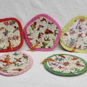 Original Vintage 1950s Chinese Lantern Paper Christmas Decorations x5 Image