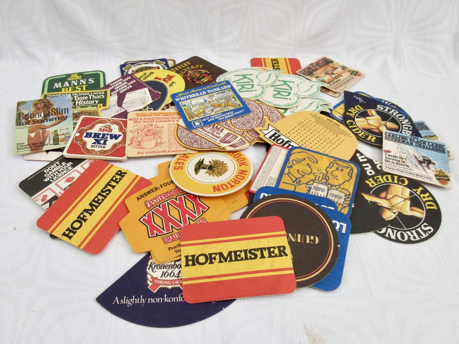 Vintage Beer Mats Job Lot 1970s Hofmeister Harp Guinness Pub Memorabilia Man Cave Image