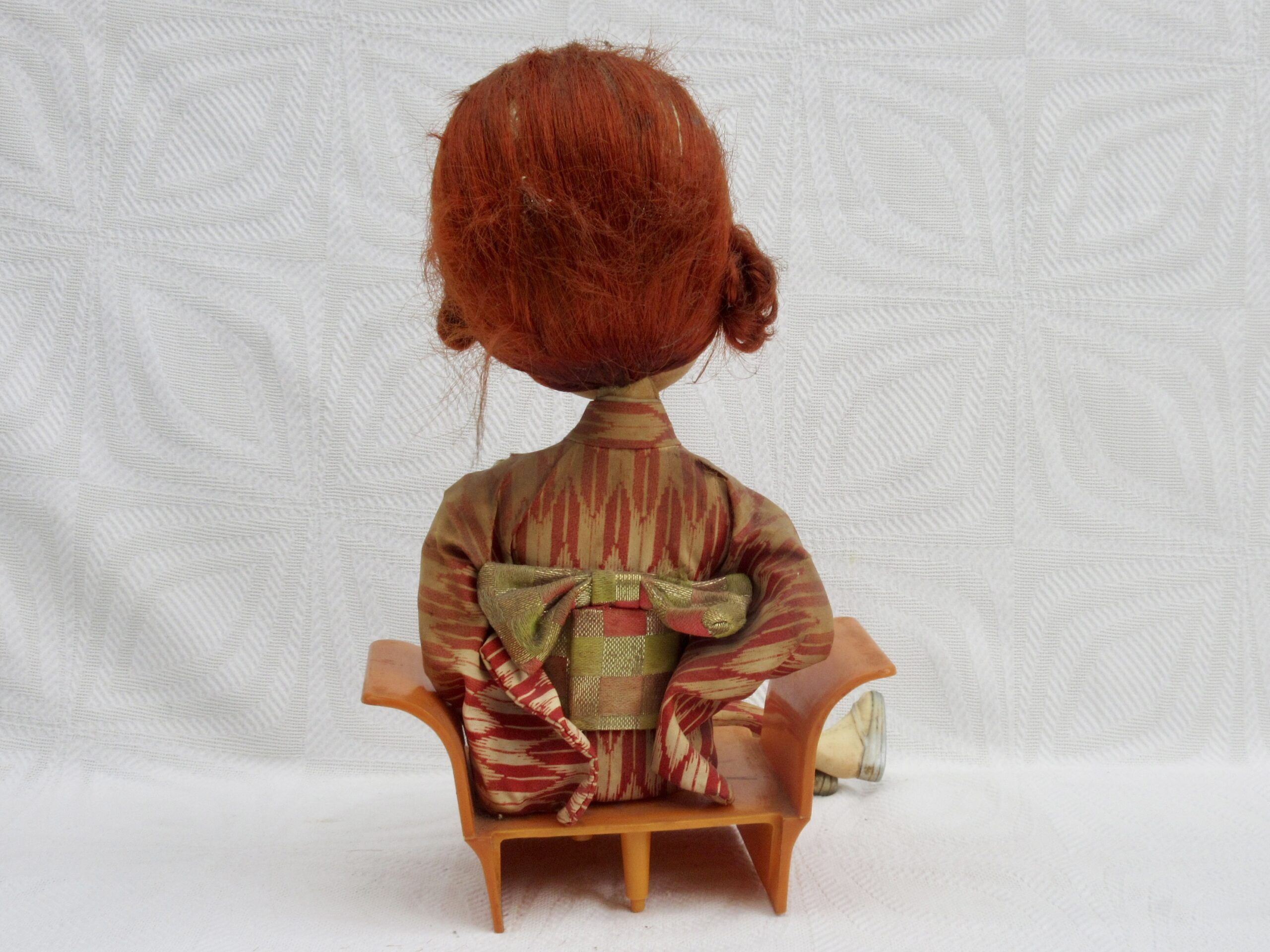 Vintage Bradley Pose Doll Sitting Red Hair Kimono 60s 70s - Image 3