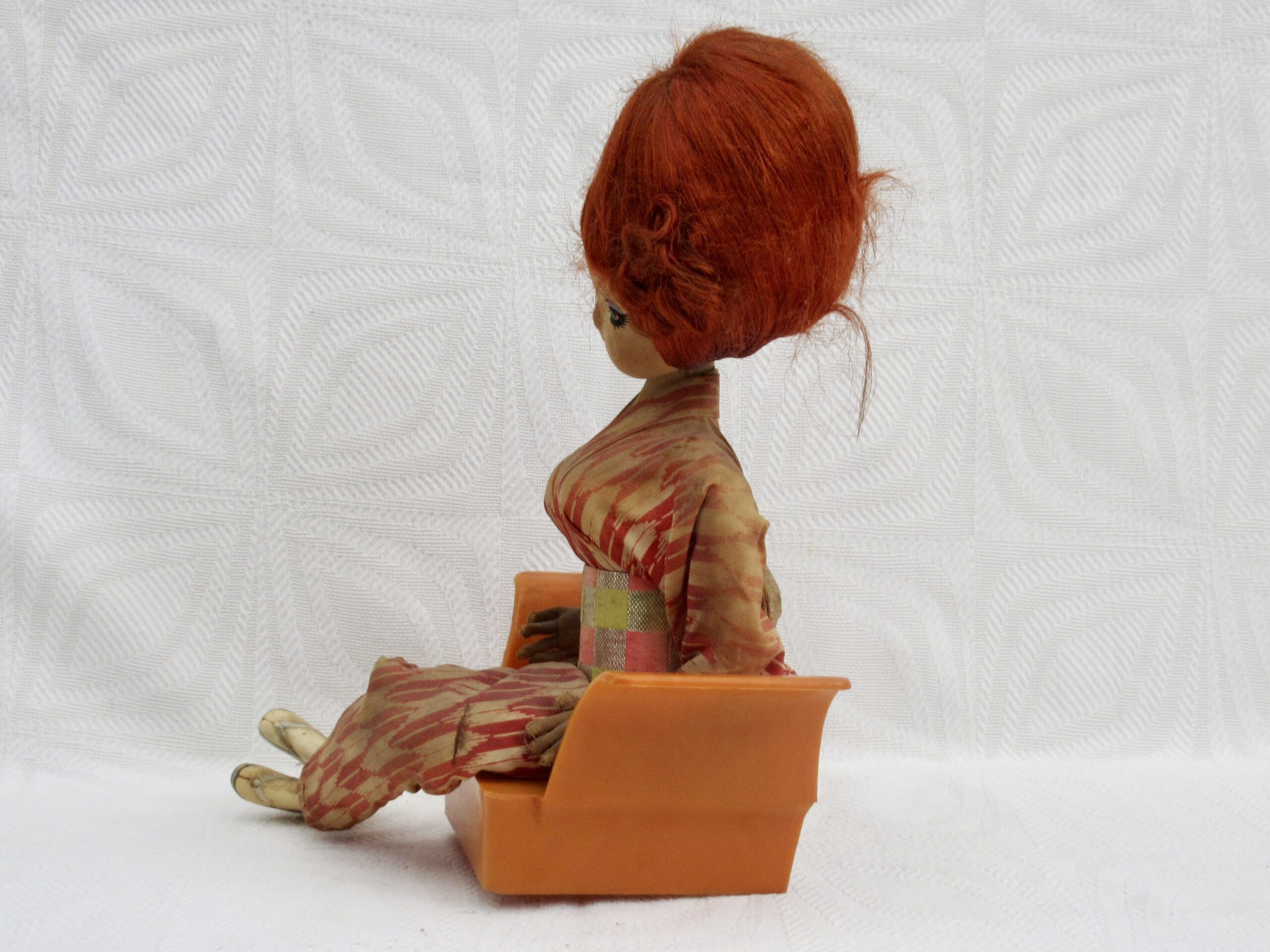 Vintage Bradley Pose Doll Sitting Red Hair Kimono 60s 70s - Image 6