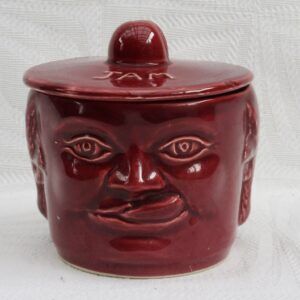 Vintage Ceramic Jam Face Pot Raspberry Unique Pottery 1970s Image