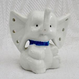 Vintage 80s Elephant Earring Jewellery Holder White Ceramic Image