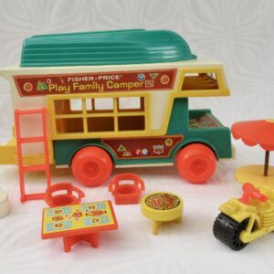 Vintage Fisher Price Campervan Play Family Camper with Accessories 1970s Image