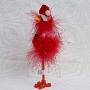 Vintage Novelty Christmas Pen Red Ostrich Emu Santa Hat Image