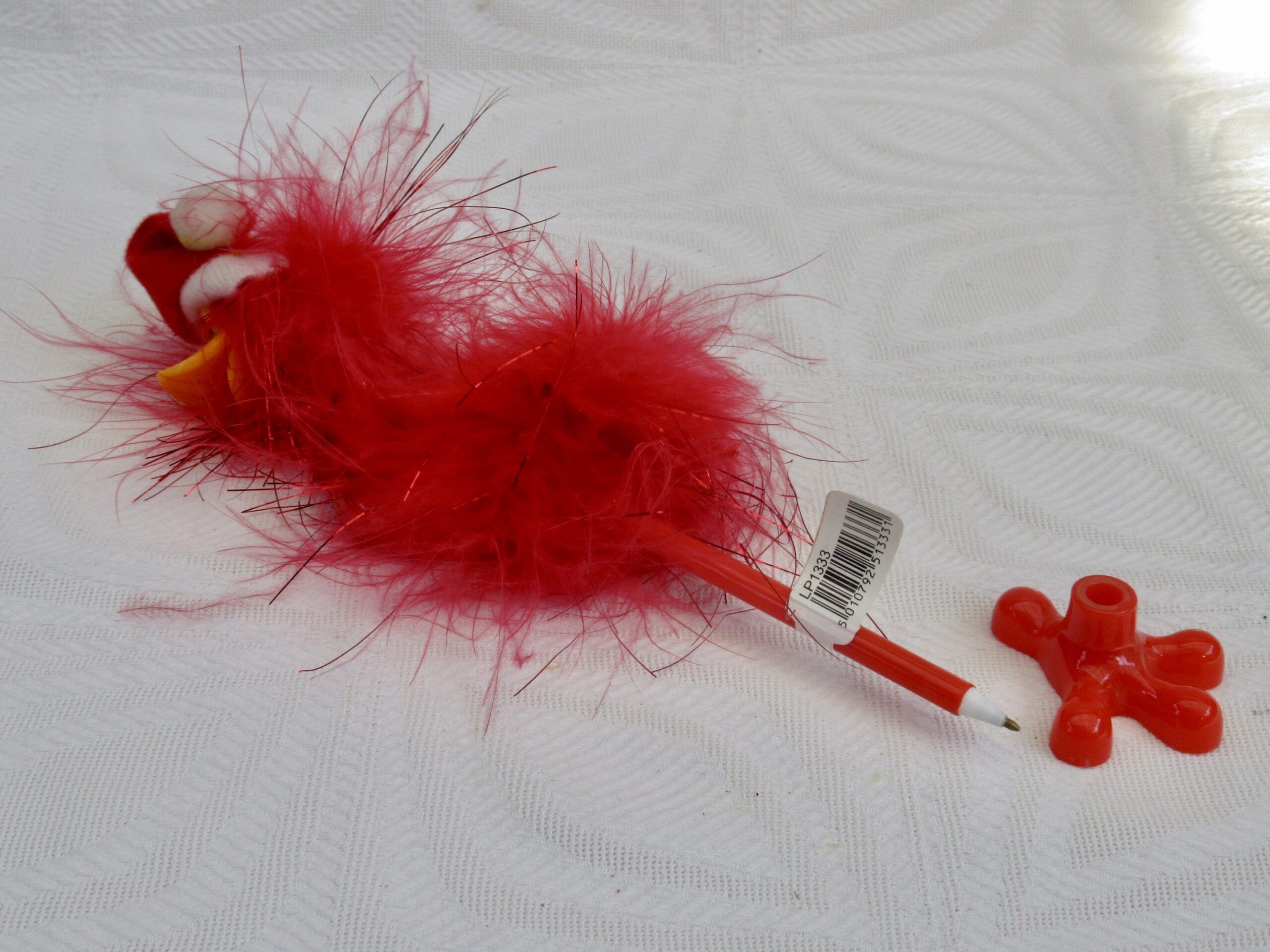 Vintage Novelty Christmas Pen Red Ostrich Emu Santa Hat - Image 4