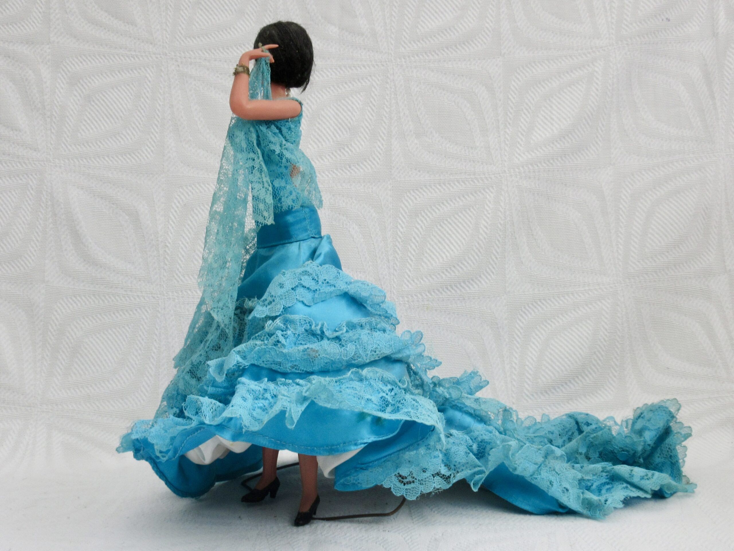 Vintage Spanish Flamenco Doll Bobbed Hair Blue Dress Boxed 60s 70s - Image 5