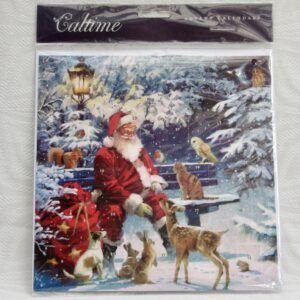 Vintage Style Traditional Advent Calendar Santa Glitter Woodmansterne BNIP Image
