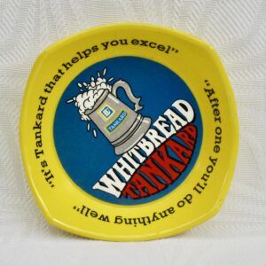 Vintage Whitbread Tankard Melamine Pub Ashtray Yellow 1970s Image