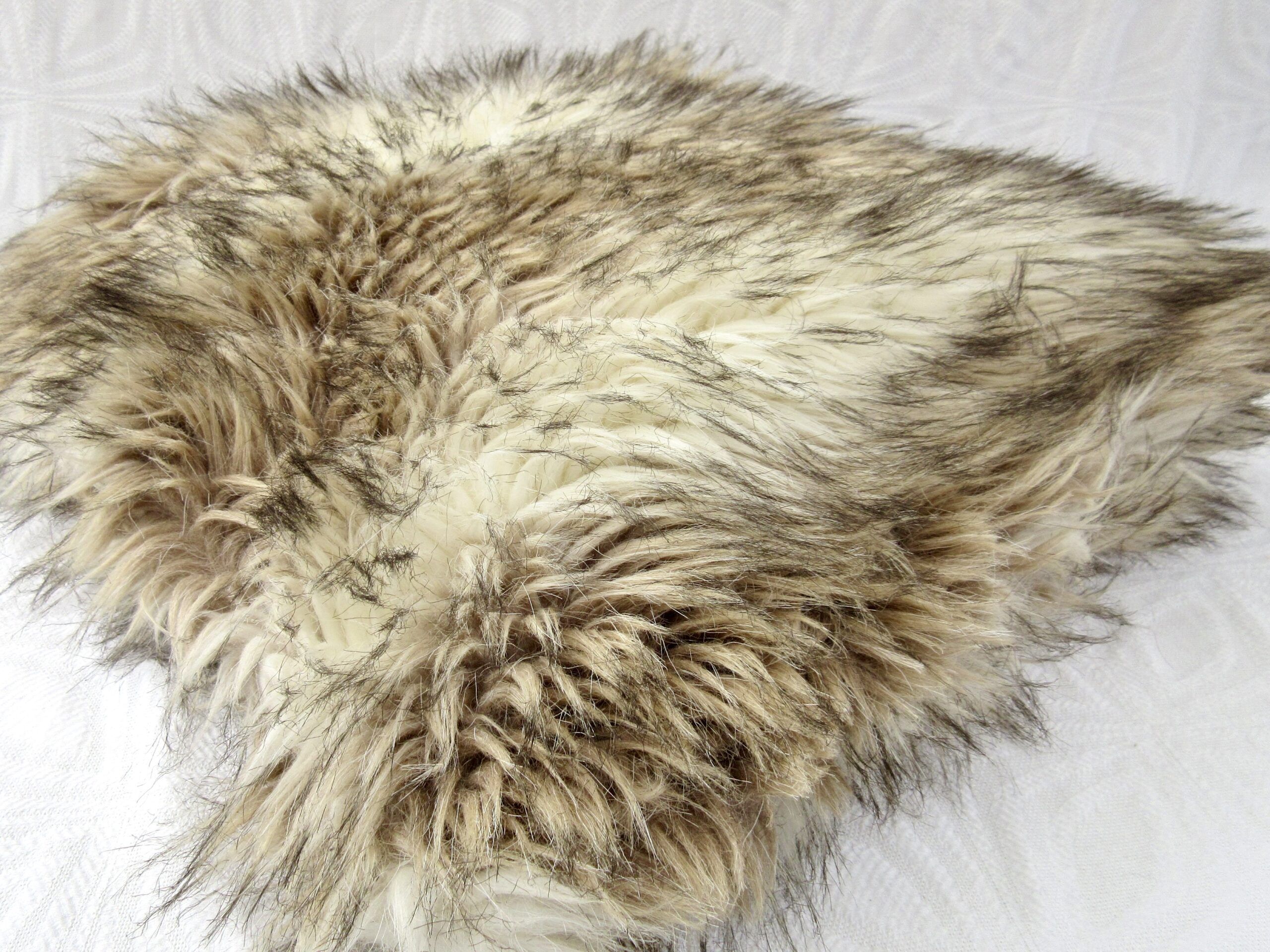 Vintage Handmade Faux Fur Cushion 18 Inch Square Winter Cosy - Image 3