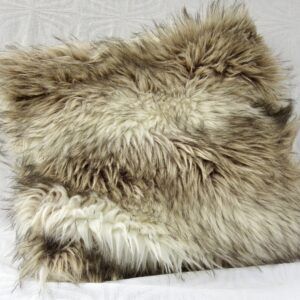 Vintage Handmade Faux Fur Cushion 18 Inch Square Winter Cosy Image