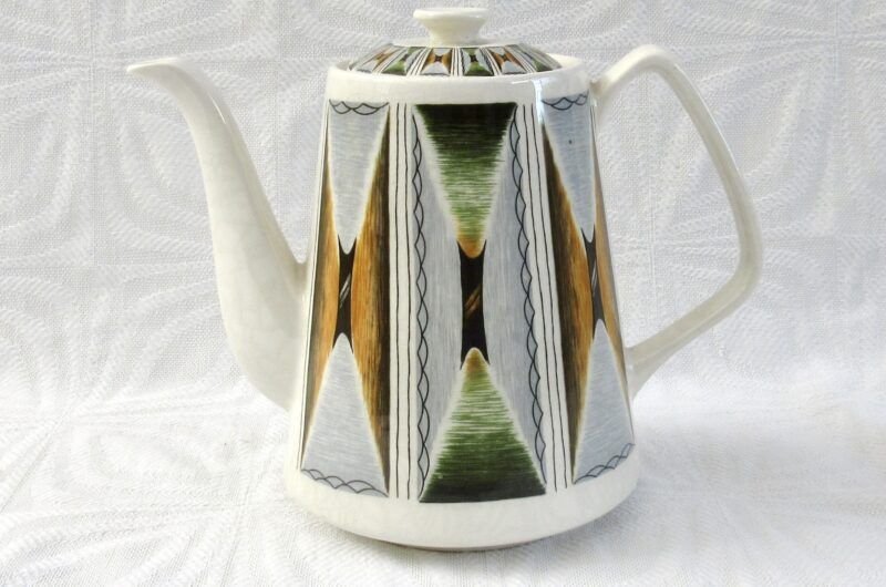 Vintage Lord Nelson Pottery Oasis Coffee Pot Abstract Mid Century Design 1960s Image