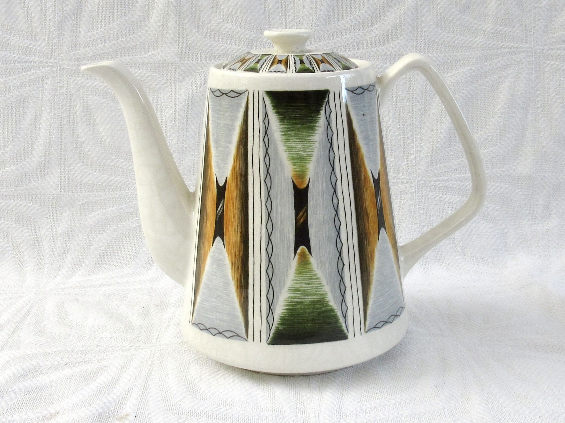 Vintage Lord Nelson Pottery Oasis Coffee Pot Abstract Mid Century Design 1960s Image