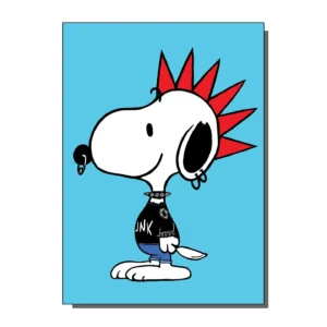 Vintage Snoopy Inspired Punk Rocker Birthday Card from Bite Your Granny
