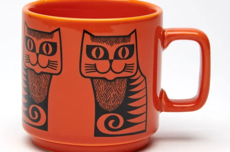 Magpie x Hornsea Mug Cat with Orange Glaze Image