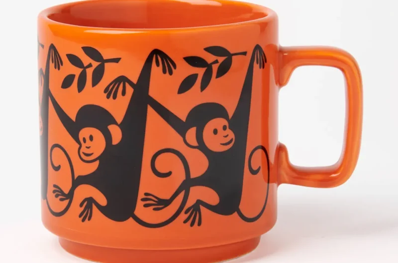 Magpie x Hornsea Mug Monkey with Orange Glaze Image