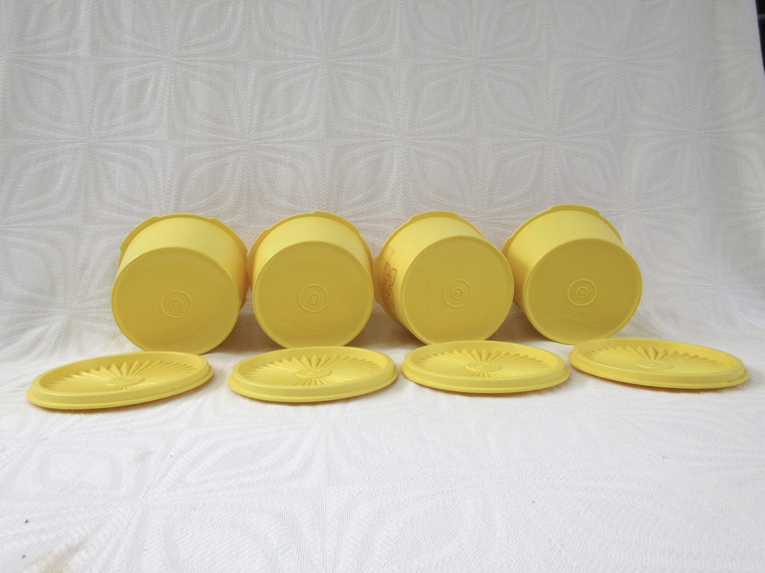 Vintage 1970s Tupperware Harvest Yellow Containers x4 Small - Image 3