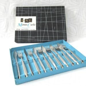 Vintage Monte Carlo Fish Cutlery Set Boxed Mid Century 1960s Image