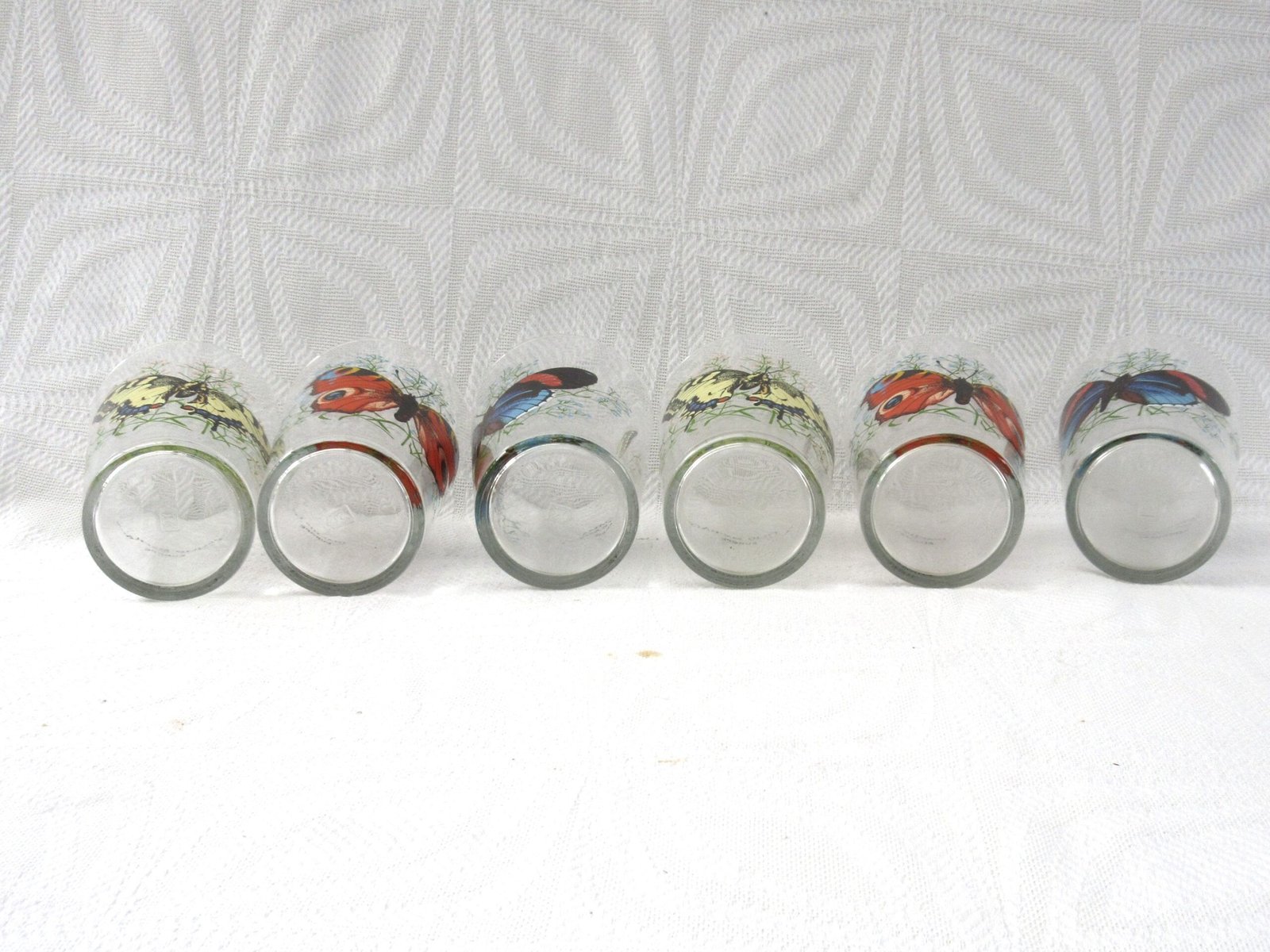 Vintage Reims Butterfly Drinking Glasses x6 60s 70s - Image 4