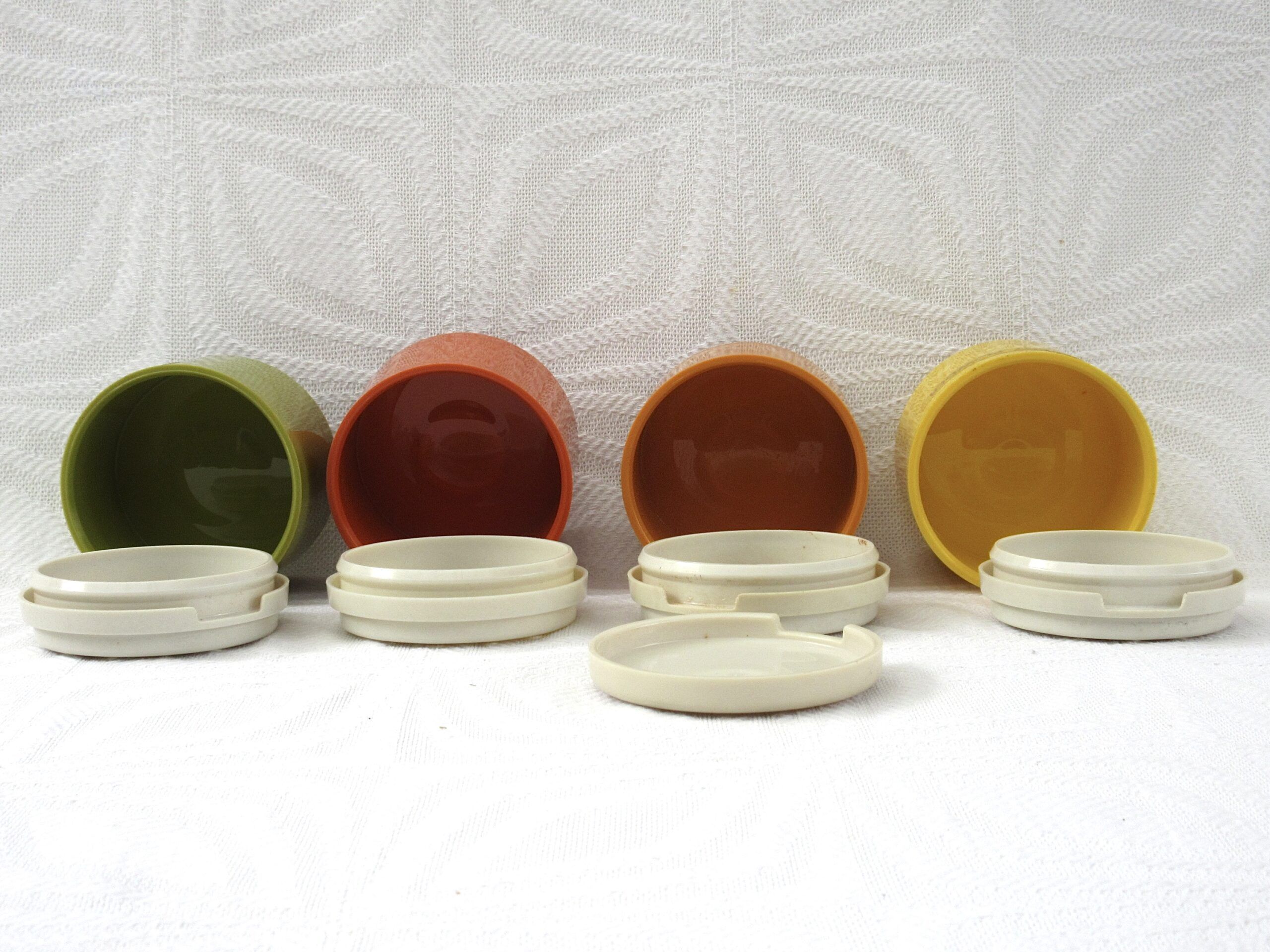Vintage Tupperware Spice Containers x4 Stackable Set With Lid 1970s - Image 4