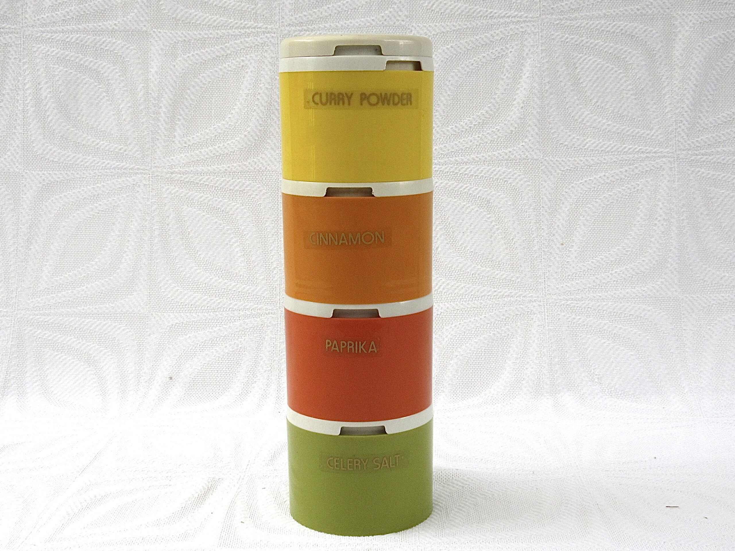Vintage Tupperware Spice Containers x4 Stackable Set With Lid 1970s Image