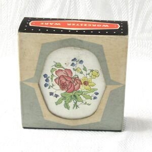 Vintage Worcester Ware Cocktail Mats Coasters x6 Boxed Floral 1960s Image